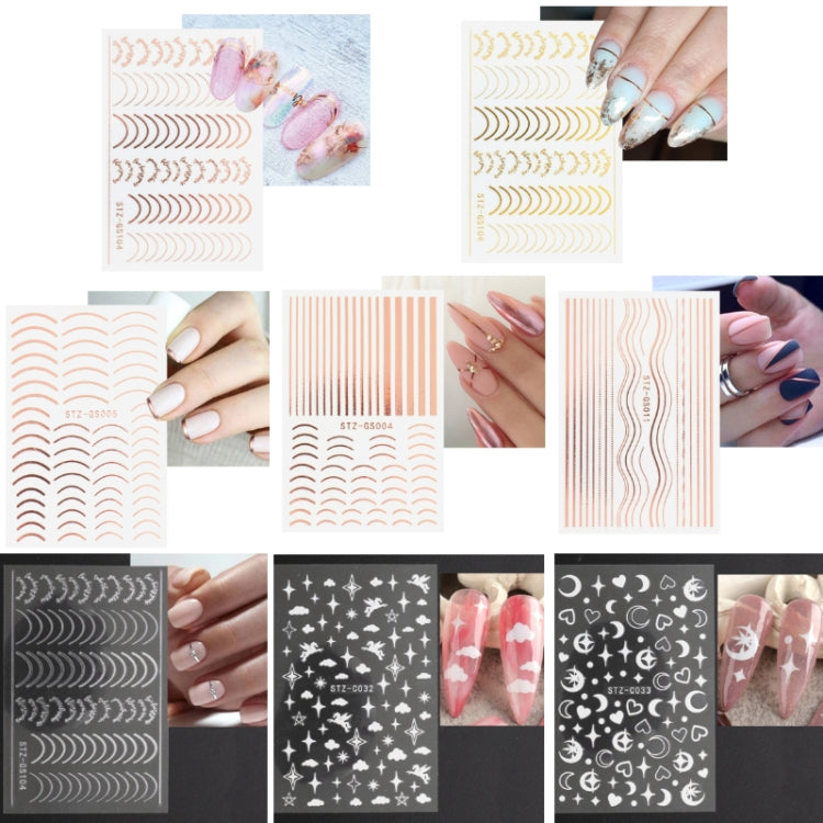 Gold Silver Manicure Stickers Imitation Metal Line Adhesive Nail Stickers(Stz-C033) - Nail Stickers by PMC Jewellery | Online Shopping South Africa | PMC Jewellery | Buy Now Pay Later Mobicred