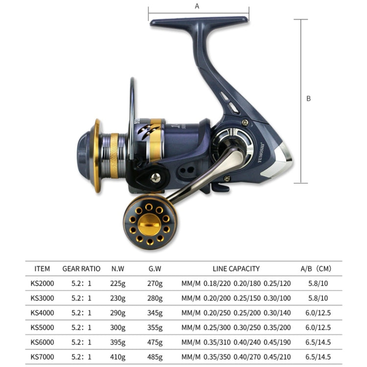 YUMOSHI KS7000 Spinning Fishing Reel Metal Rocker Metal Cup Reel - Fishing Reels by YUMOSHI | Online Shopping South Africa | PMC Jewellery