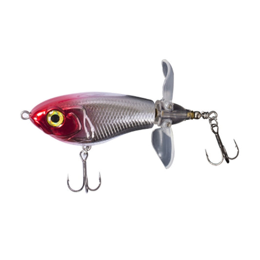 DF080 16g Double Paddle Tractor Surface Tether Roadrunner Fake Lure Long-distance Casting Lure(Red Head Silver) - Fishing Lures by PMC Jewellery | Online Shopping South Africa | PMC Jewellery | Buy Now Pay Later Mobicred