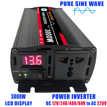 3000W (Actual 500W) 24V to 220V High Power Car Sine Wave Inverter Power Converter - Pure Sine Wave by PMC Jewellery | Online Shopping South Africa | PMC Jewellery