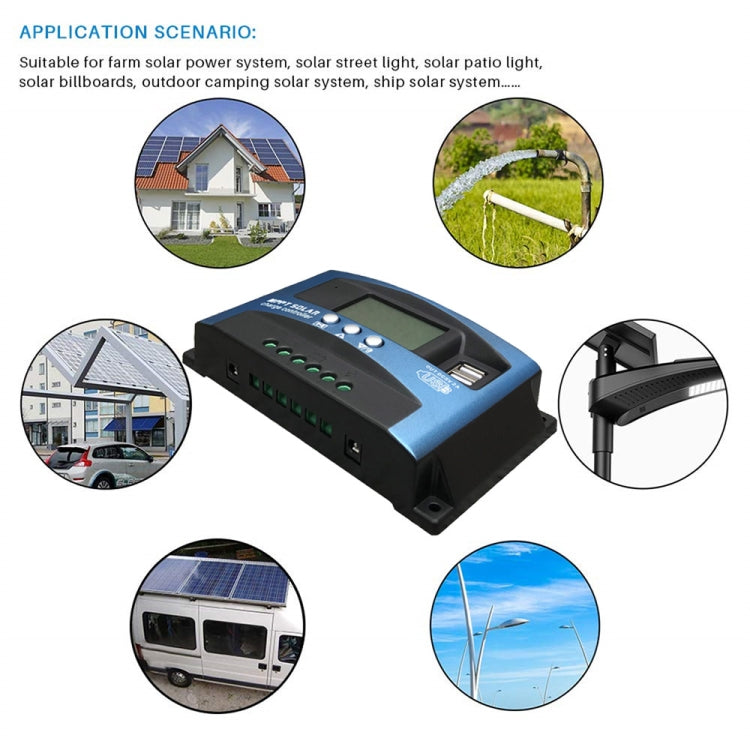 YCX-003 30-100A Solar Charging Controller with LED Screen & Dual USB Port Smart MPPT Charger, Model: 12/24V 30A - Others by PMC TechLife | Online Shopping South Africa | PMC TechLife