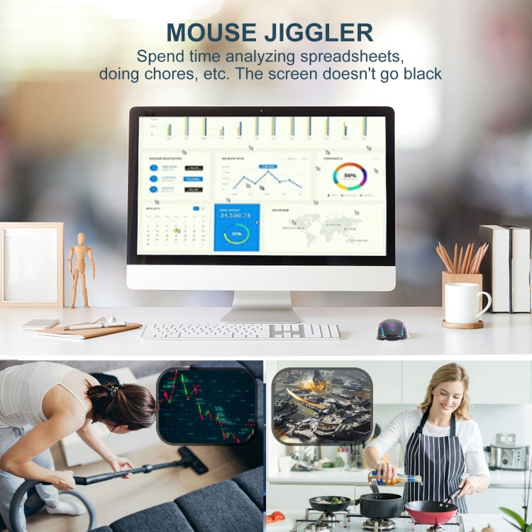 E50 2.4G Wireless Mouse Jiggler Portable Cordless Mouse With 7 Keys(Black) - Wireless Mice by PMC TechLife | Online Shopping South Africa | PMC TechLife