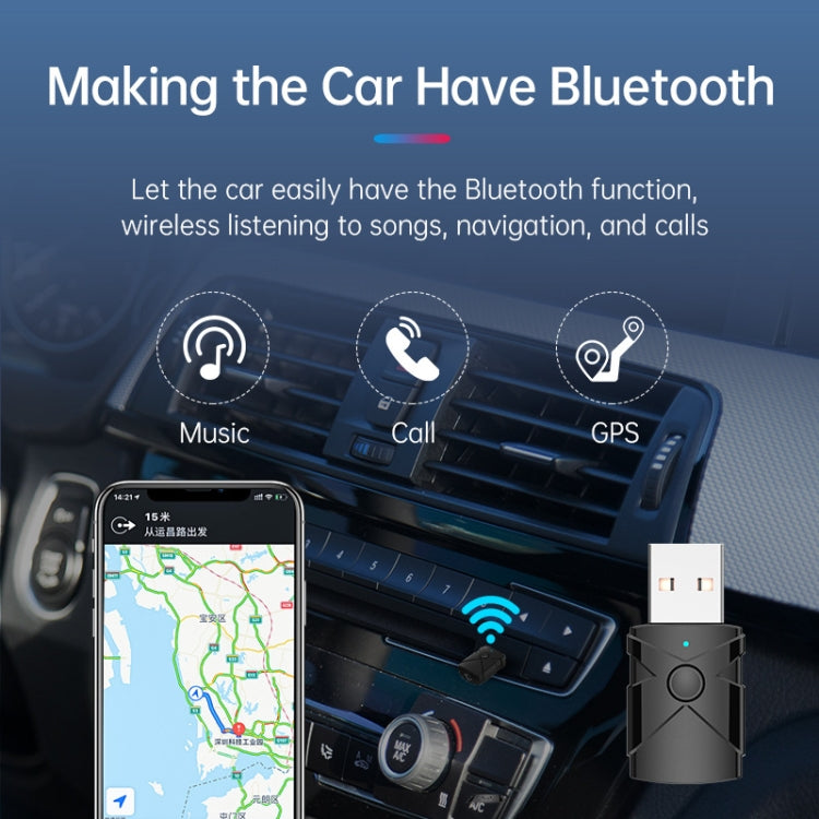 M137 5 in 1 Car USB Bluetooth 5.2 Receiver Transmitter - Bluetooth Adapters by PMC TechLife | Online Shopping South Africa | PMC TechLife | Buy Now Pay Later Mobicred
