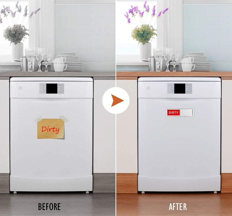 Dishwasher Magnet Clean Dirty Sign Double-Sided Refrigerator Magnet(Silver Love) - Dish Washers & Accessories by PMC TechLife | Online Shopping South Africa | PMC TechLife