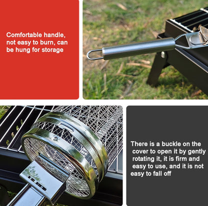 Upgrade With Handle BBQ Cage Stainless Steel  Barbecue Basket  30cm+Handle 18cm - Cookwares & Tablewares by PMC Jewellery | Online Shopping South Africa | PMC Jewellery