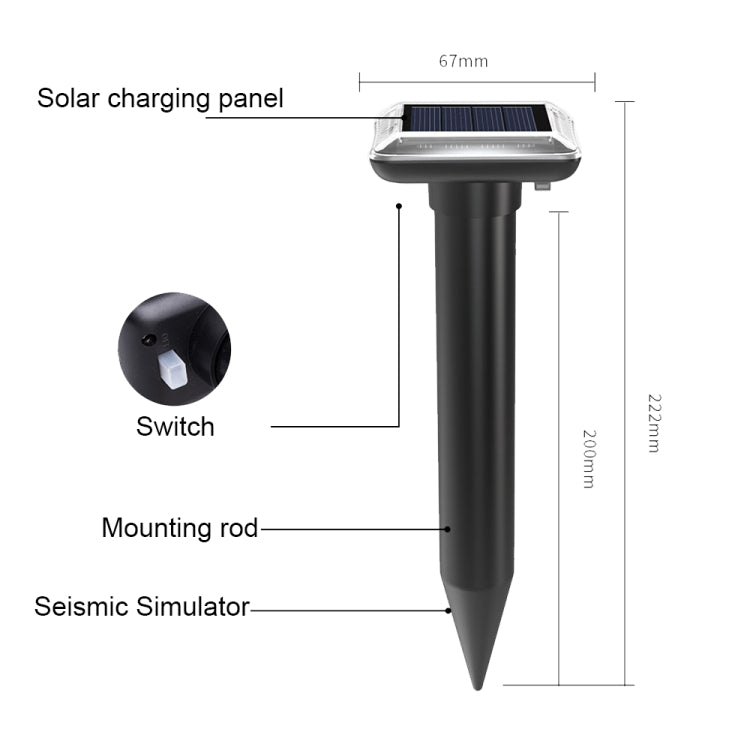 SJZ038 Outdoor Waterproof Solar Ultrasonic Rat Repeller Ultrasonic Animal Repeller, Color: Orange - Outdoor Insect Repellent by PMC Jewellery | Online Shopping South Africa | PMC Jewellery | Buy Now Pay Later Mobicred