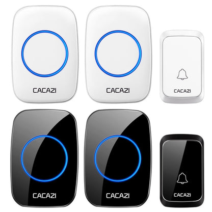 CACAZI A06-DC 1 to 2 Battery Smart Home Wireless Waterproof Doorbell(White) - Wireless Doorbell by CACAZI | Online Shopping South Africa | PMC Jewellery