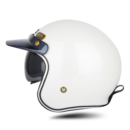 SOMAN Motorcycle Four Seasons Carbon Fiber Half Helmet, Color: FRP Pearl White(L) - Helmets by SOMAN | Online Shopping South Africa | PMC Jewellery | Buy Now Pay Later Mobicred
