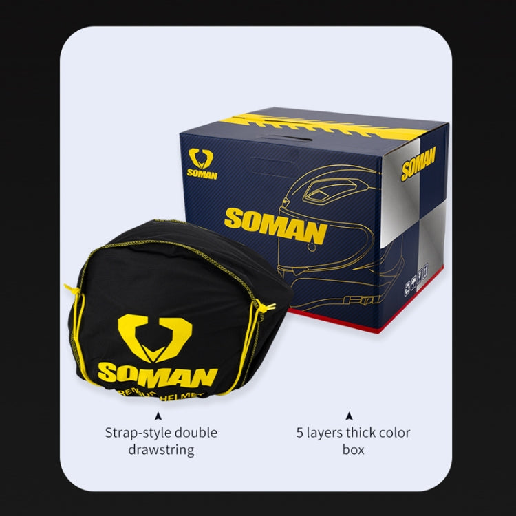 SOMAN Four Seasons Full Cover Motorcycle Helmet, Size: S(Snake Carbon Fiber Gold) - Helmets by SOMAN | Online Shopping South Africa | PMC Jewellery | Buy Now Pay Later Mobicred