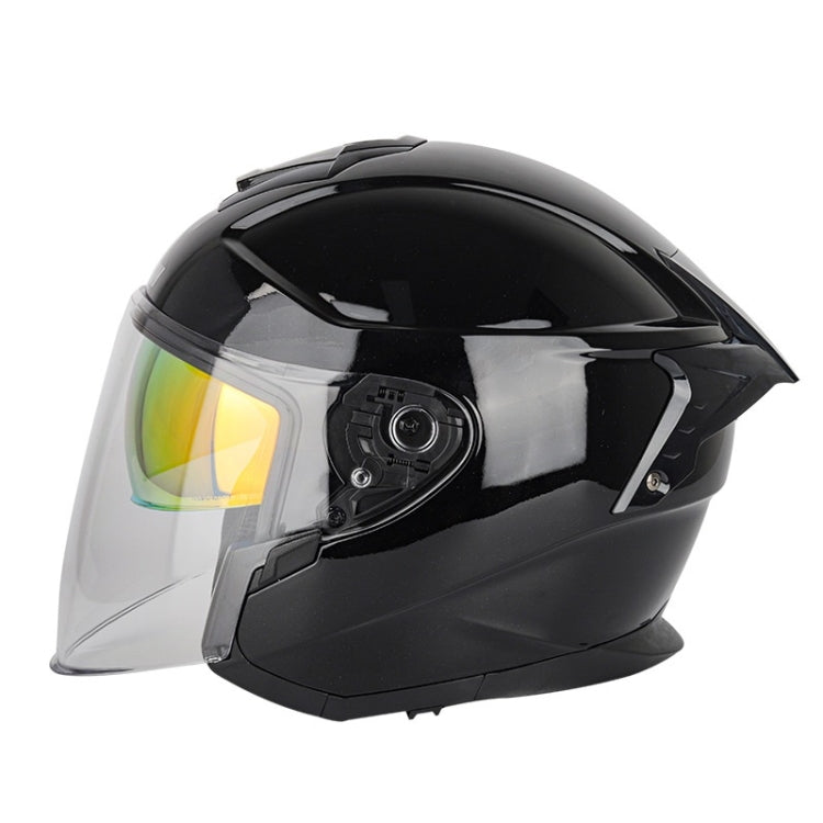 SOMAN Motorcycle Electric Bicycle Dual Lens Riding Helmet, Size: S(Bright Back) - Helmets by SOMAN | Online Shopping South Africa | PMC Jewellery | Buy Now Pay Later Mobicred