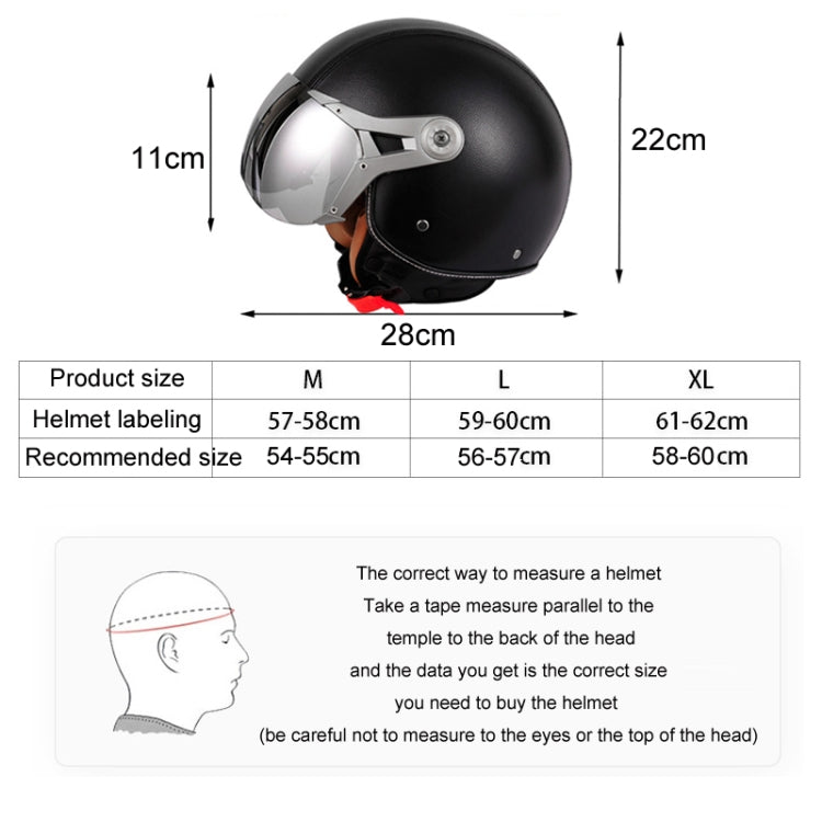 GXT Electric Vehicle Half Cover Four Seasons Retro Helmet, Size: M(Black) - Helmets by GXT | Online Shopping South Africa | PMC Jewellery | Buy Now Pay Later Mobicred