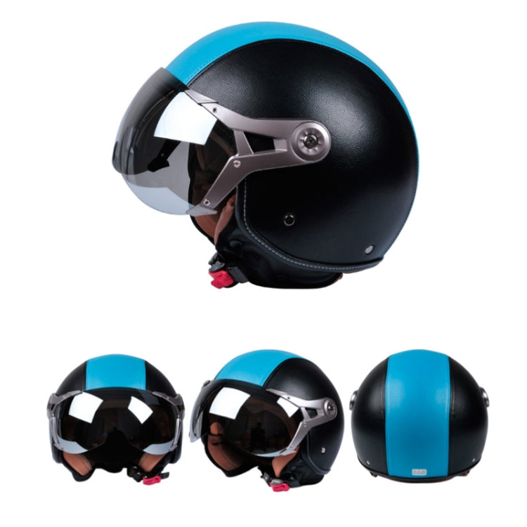 GXT Electric Vehicle Half Cover Four Seasons Retro Helmet, Size: L(Black Orange) - Helmets by GXT | Online Shopping South Africa | PMC Jewellery | Buy Now Pay Later Mobicred