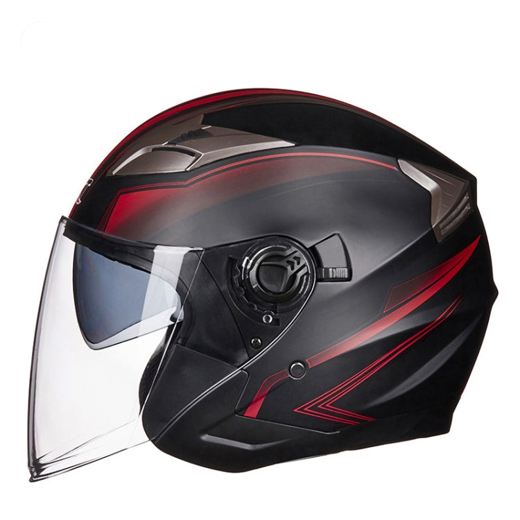 GXT 708 Electric Vehicle Dual Lens Helmet Four Seasons Safety Helmet, Size: L(Matt Black Red) - Helmets by GXT | Online Shopping South Africa | PMC Jewellery | Buy Now Pay Later Mobicred