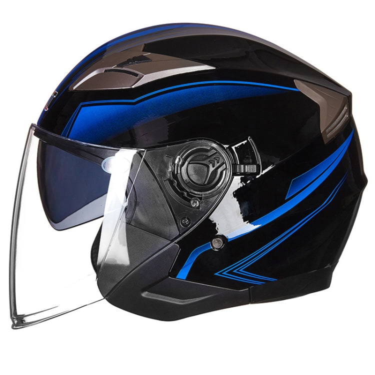 GXT 708 Electric Vehicle Dual Lens Helmet Four Seasons Safety Helmet, Size: L(Bright Black Blue) - Helmets by GXT | Online Shopping South Africa | PMC Jewellery | Buy Now Pay Later Mobicred