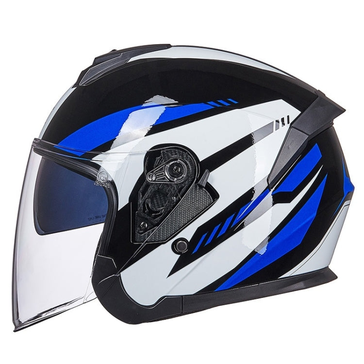 GXT Electric Vehicle Four Seasons Sun Protection & Windshield Double Lens Helmet, Size: L(Bright Black Blue) - Helmets by GXT | Online Shopping South Africa | PMC Jewellery | Buy Now Pay Later Mobicred