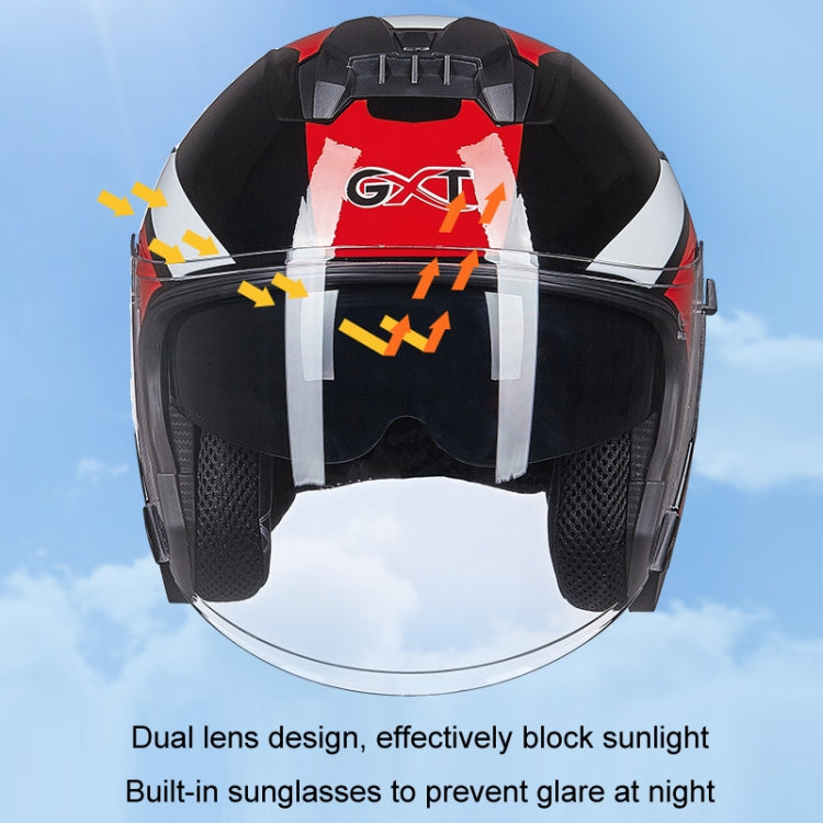 GXT Electric Vehicle Four Seasons Sun Protection & Windshield Double Lens Helmet, Size: L(Bright Black) - Helmets by GXT | Online Shopping South Africa | PMC Jewellery | Buy Now Pay Later Mobicred