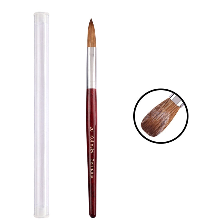 Red Wood Handle Kolinsky Hair Nail Art Brush No. 20 - Nail Art Equipment by PMC Jewellery | Online Shopping South Africa | PMC Jewellery | Buy Now Pay Later Mobicred