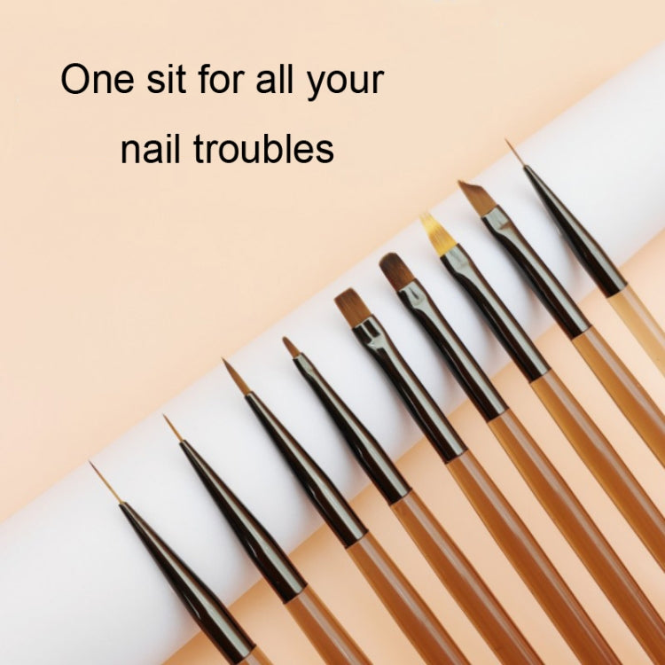 Brown Nail Art Pen Set Colorful Drawing Tools, Style: Sweeping pen - Nail Art Equipment by PMC Jewellery | Online Shopping South Africa | PMC Jewellery | Buy Now Pay Later Mobicred