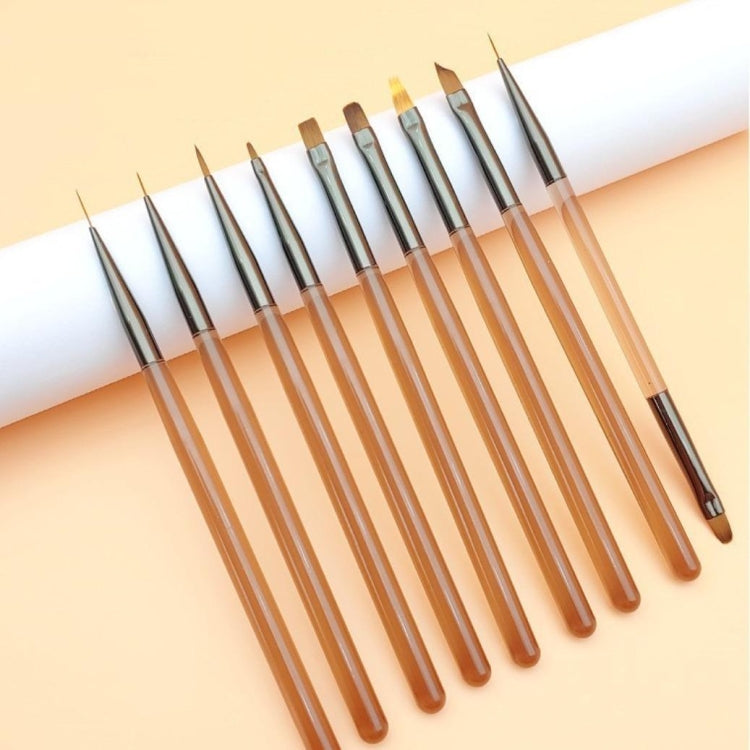 Brown Nail Art Pen Set Colorful Drawing Tools, Style: Double Head Pen - Nail Art Equipment by PMC Jewellery | Online Shopping South Africa | PMC Jewellery | Buy Now Pay Later Mobicred