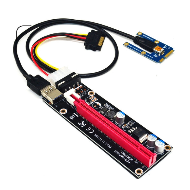 PCE164P-N03 VER006C Mini PCI-E 1X To 16X Riser For Laptop External Image Card, Spec: Blackboard 4pin - Add-on Cards by PMC TechLife | Online Shopping South Africa | PMC TechLife
