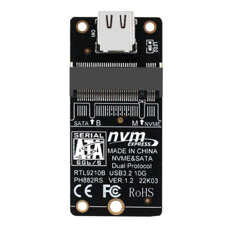 M.2 NVME Hard Disk Box Transfer Card RTL9210B Chip Type-C / USB-C USB3.1 Gen2 10Gbps(Black) - HDD Enclosure by PMC TechLife | Online Shopping South Africa | PMC TechLife | Buy Now Pay Later Mobicred