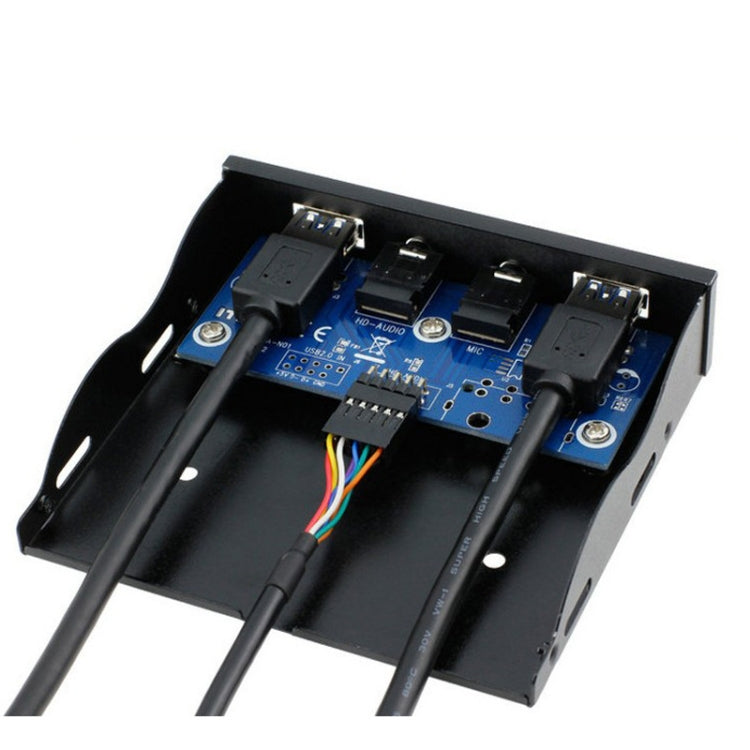 3.5-Inch  2 USB 2.0+HD AUDIO Port Desktop PC Case Floppy Drive Front Panel(Black) - Computer Cases & Towers by PMC TechLife | Online Shopping South Africa | PMC TechLife | Buy Now Pay Later Mobicred