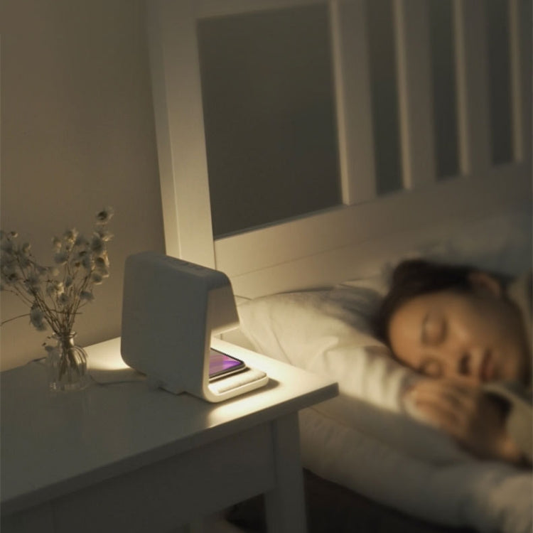 3 In 1 10W Wireless Charging Bedside Lamp LCD Screen Alarm Clock  Phone Charger,EU Plug(White) - Wireless Charger by PMC TechLife | Online Shopping South Africa | PMC TechLife