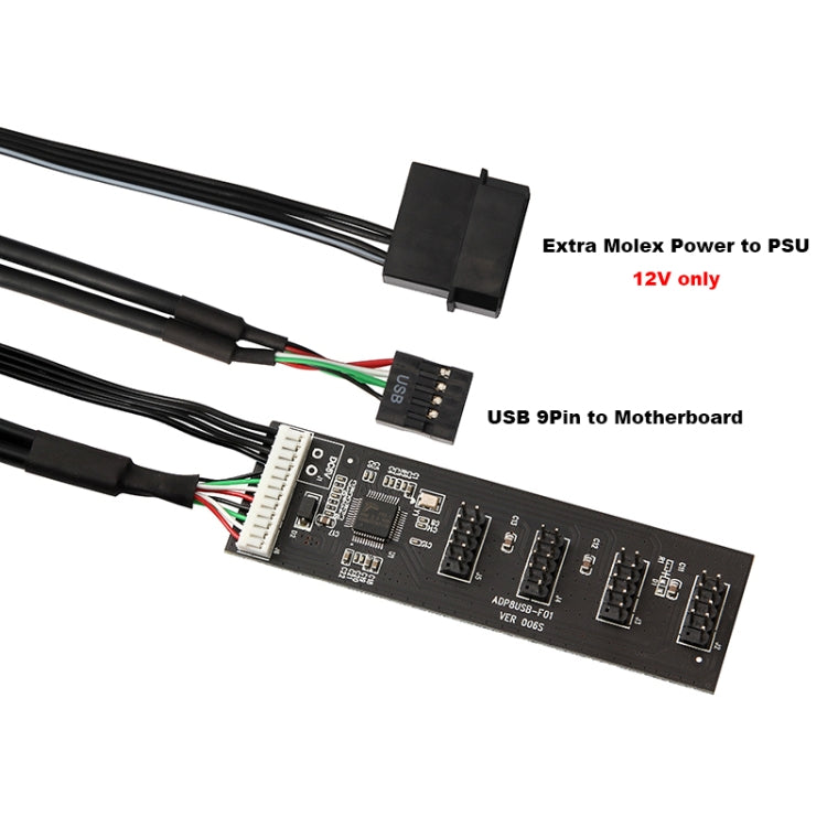 USB 2.0 9pin To 4 9pin Hub Internal Motherboard Header With 4pin Powered - USB 2.0 HUB by PMC Jewellery | Online Shopping South Africa | PMC Jewellery | Buy Now Pay Later Mobicred