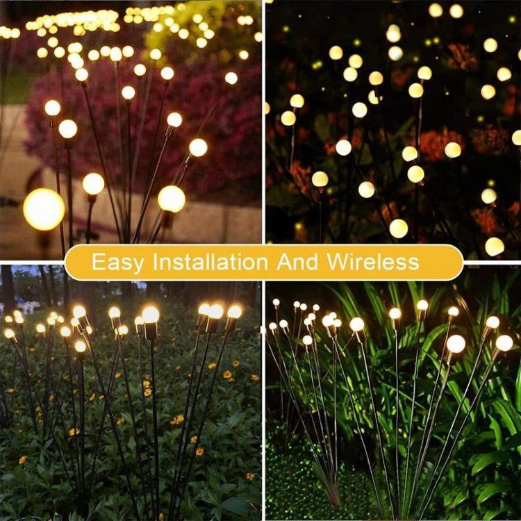 2sets Solar Firefly Lights Christmas Outdoor Garden Waterproof Lawn Lights, Color: 10 Head Warm Light - Solar Lights by PMC Jewellery | Online Shopping South Africa | PMC Jewellery