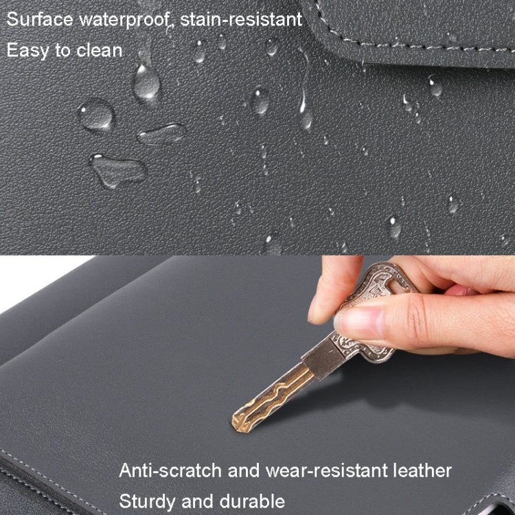 15.4/16 inch Elastic Button Laptop Waterproof PU Handbag(Grey) - free shipping - PMC Jewellery - Order now!