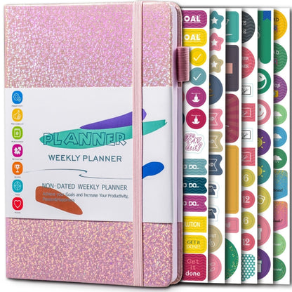 A5 Starry Sky Undated Planner Journal Financial Notebook(Pink) - Notebooks by PMC Jewellery | Online Shopping South Africa | PMC Jewellery
