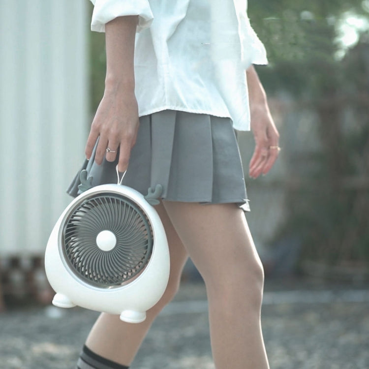 Dormitory Portable Animal Ear Desktop Electric Fan, Style: Charging Version Pink - free shipping - PMC Jewellery - Order now!
