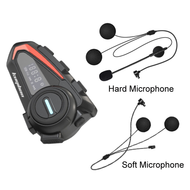 KUQIBAO Motorcycle Helmet Waterproof Bluetooth-compatible Headset With Screen(Hard Microphone) - free shipping - PMC Jewellery - Order now!