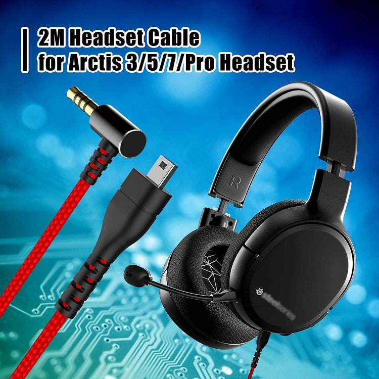 For SteelSeries Arctis 3 5 7 Pro Nylon Weaving Game Headset Cable(Red) - Headset Accessories by PMC TechLife | Online Shopping South Africa | PMC TechLife