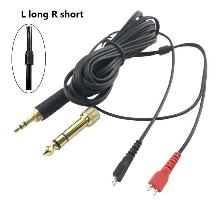 For Sennheiser HD25 / HD560 / HD540 / HD480 / HD430 / HD250 Headset Audio Cable(Left Long Right Short) - Headset Accessories by PMC Jewellery | Online Shopping South Africa | PMC Jewellery