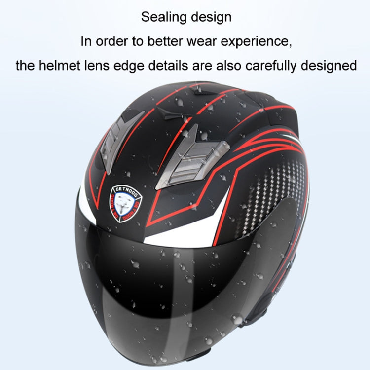 KUQIBAO Motorcycle Smart Bluetooth Sun Protection Double Lens Safety Helmet, Size: XXL(White Phantom Fiber) - Helmets by KUQIBAO | Online Shopping South Africa | PMC Jewellery | Buy Now Pay Later Mobicred