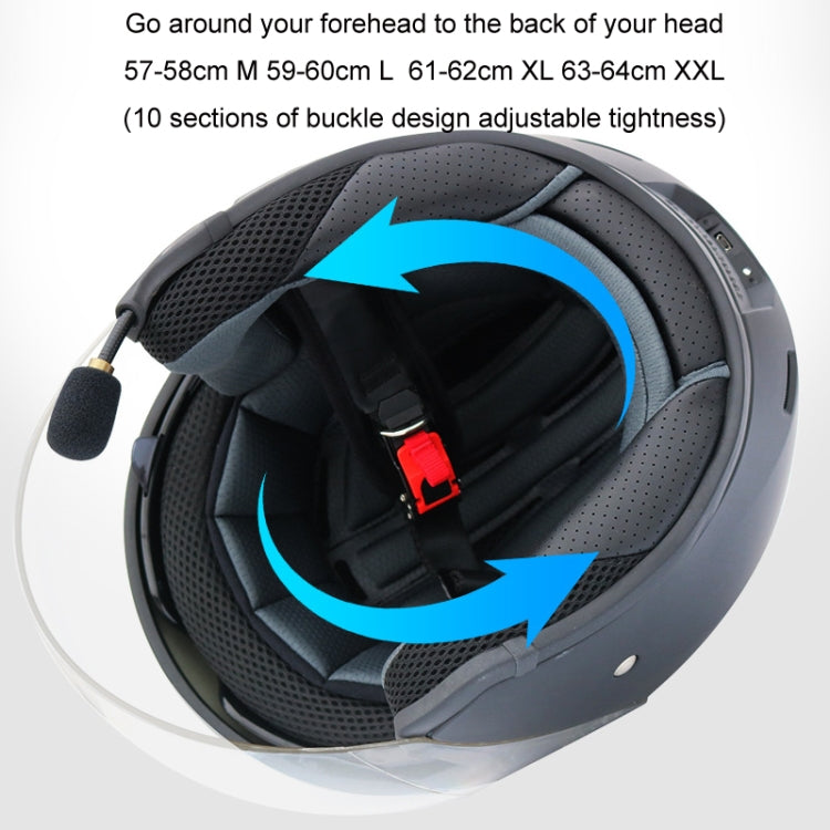 KUQIBAO Motorcycle Smart Bluetooth Sun Protection Double Lens Safety Helmet, Size: M(White) - free shipping - PMC TechLife - Order now!