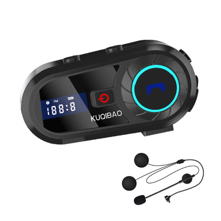 KUQIBAO Motorcycle Helmet Waterproof Bluetooth-compatible Headset With Screen(Hard Microphone) - Motorcycle Walkie Talkie by PMC Jewellery | Online Shopping South Africa | PMC Jewellery | Buy Now Pay Later Mobicred