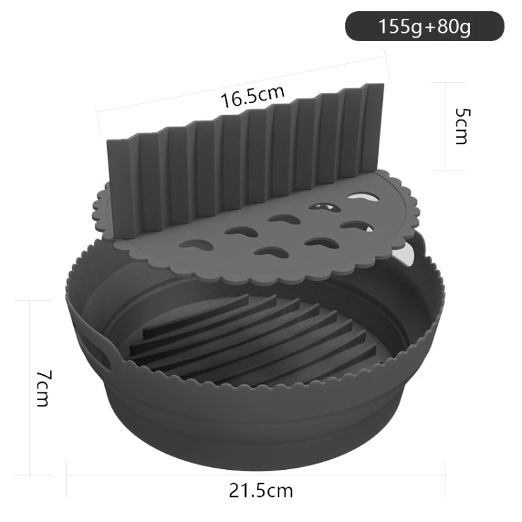 Round 2 Layer Air Fryer Silicone Basket Reusable Foldabl Air Fryer Mold Liner Tray(Gray) - Baking mat & Bakewares by PMC Jewellery | Online Shopping South Africa | PMC Jewellery