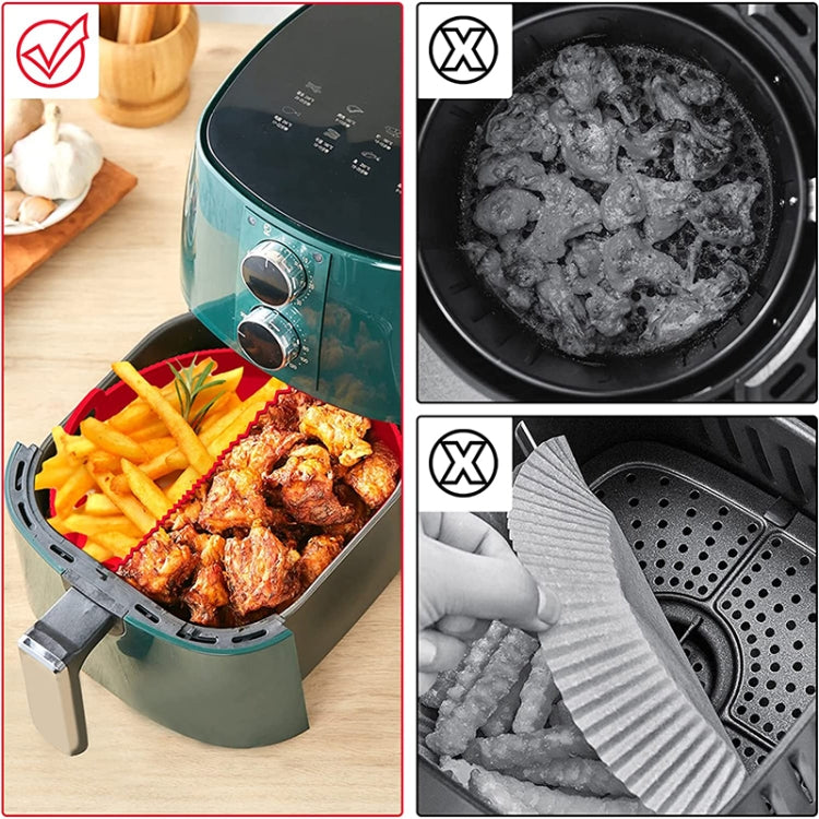 Round 2 Layer Air Fryer Silicone Basket Reusable Foldabl Air Fryer Mold Liner Tray(Gray) - Baking mat & Bakewares by PMC Jewellery | Online Shopping South Africa | PMC Jewellery