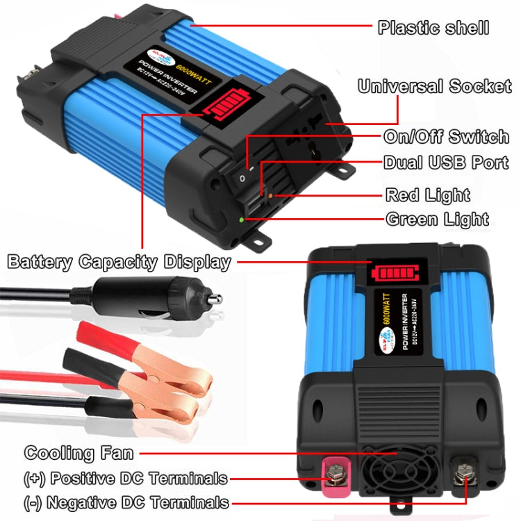 12V-220V 500W SOLIKE TECH Vehicle Inverter Sine Wave Convertor Auto Inverter - Pure Sine Wave by SOLIKE TECH | Online Shopping South Africa | PMC Jewellery | Buy Now Pay Later Mobicred