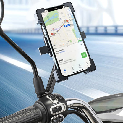 Shockproof Motorcycle Mobile Phone Holder Outdoor Bike Navigation Holder, Model: Rearview Mirror - Holder by PMC Jewellery | Online Shopping South Africa | PMC Jewellery | Buy Now Pay Later Mobicred