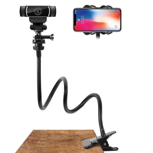 Double-clamp Camera Phone Holder Extended Metal Bending Bracket(Black) - Stand by PMC Jewellery | Online Shopping South Africa | PMC Jewellery | Buy Now Pay Later Mobicred