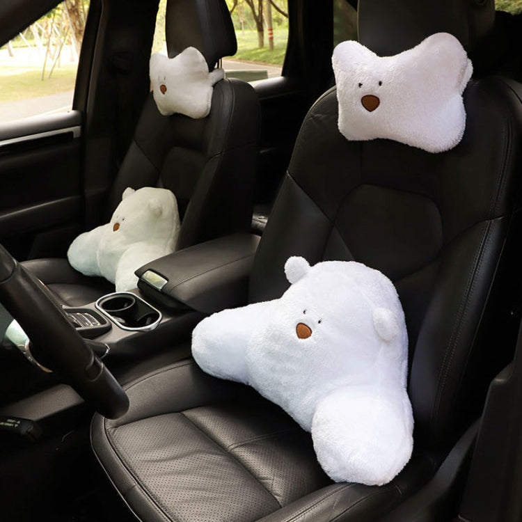 Car Cartoon Bear Plush Seat Upholstery Pillow, Color: Lumbar Pillow White - Seat Accessories by PMC Jewellery | Online Shopping South Africa | PMC Jewellery | Buy Now Pay Later Mobicred