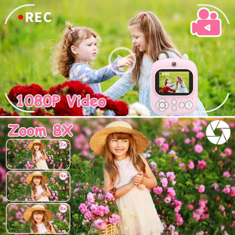 1200W Pixel  2.4 Inch Display Children Print Instant Camera 32G+Card Reader Purple - Children Cameras by PMC Jewellery | Online Shopping South Africa | PMC Jewellery | Buy Now Pay Later Mobicred