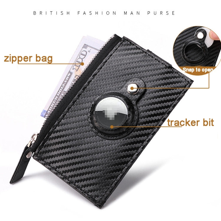 For Airtag Tracker Case Carbon Fiber Credit Card Holder Wallet(Black) - Wallet Series by PMC TechLife | Online Shopping South Africa | PMC TechLife | Buy Now Pay Later Mobicred