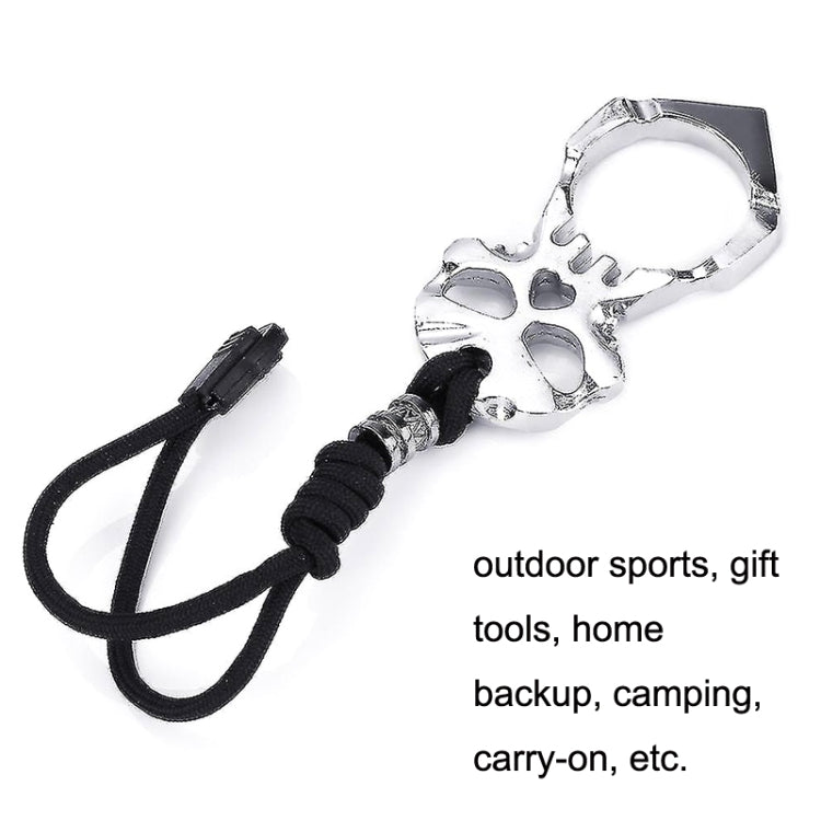 Rose Thorn Single Finger Buckle Self-defense Broken Window Keychain(Gold) - Key Rings by PMC TechLife | Online Shopping South Africa | PMC TechLife
