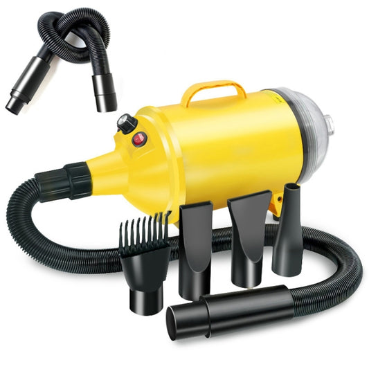 2100W Dog Dryer Stepless Speed Pet Hair Blaster With Vacuum Cleaner 220V UK Plug(Pure Yellow) - Blower & Drying by PMC Jewellery | Online Shopping South Africa | PMC Jewellery | Buy Now Pay Later Mobicred