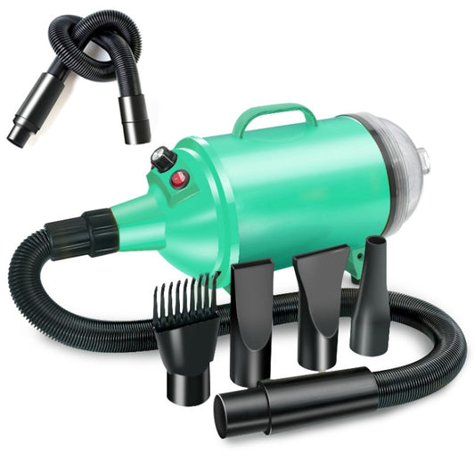 2100W Dog Dryer Stepless Speed Pet Hair Blaster With Vacuum Cleaner 220V UK Plug(Pure Green) - Blower & Drying by PMC Jewellery | Online Shopping South Africa | PMC Jewellery | Buy Now Pay Later Mobicred