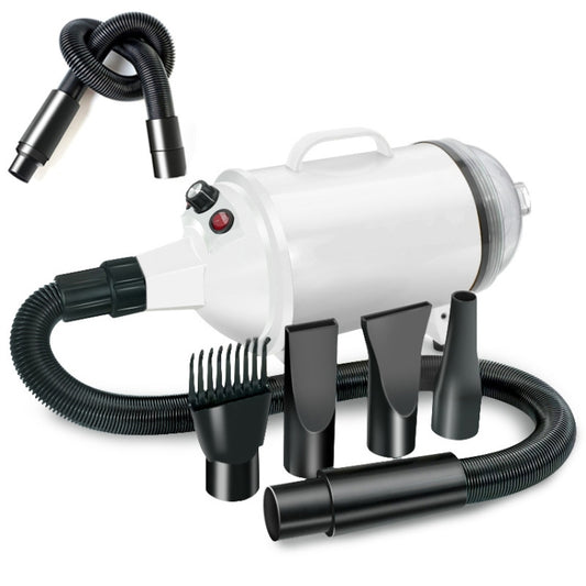 2100W Dog Dryer Stepless Speed Pet Hair Blaster With Vacuum Cleaner 220V UK Plug(Pure White) - Blower & Drying by PMC Jewellery | Online Shopping South Africa | PMC Jewellery | Buy Now Pay Later Mobicred